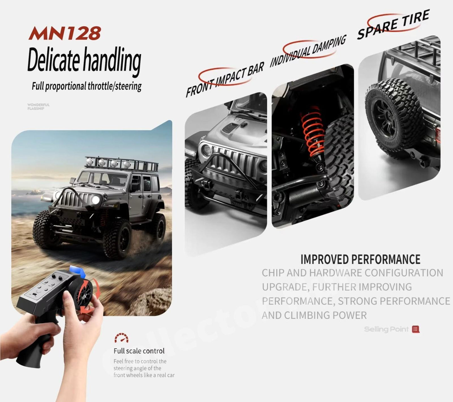 MN128 RC Rock Crawler 1:12 Scale Premium Design Upgradable