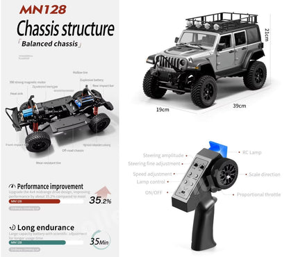 MN128 RC Rock Crawler 1:12 Scale Premium Design Upgradable
