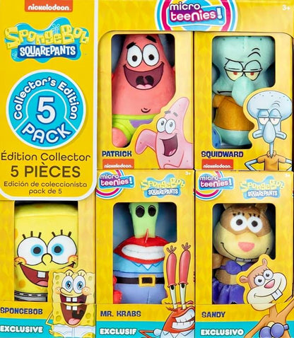 SpongeBob SquarePants Micro Teenies Plushies Set Exclusive Collector 5-Pack