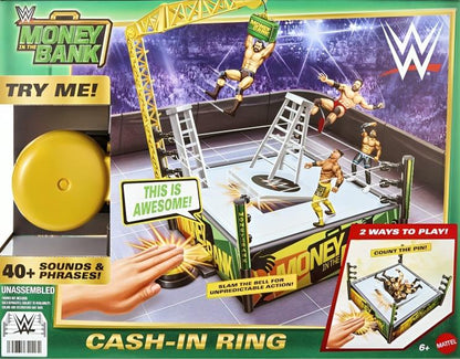 WWE Money In The Bank Cash In Wrestling Ring Playset W/ Accessories 40+ Sounds