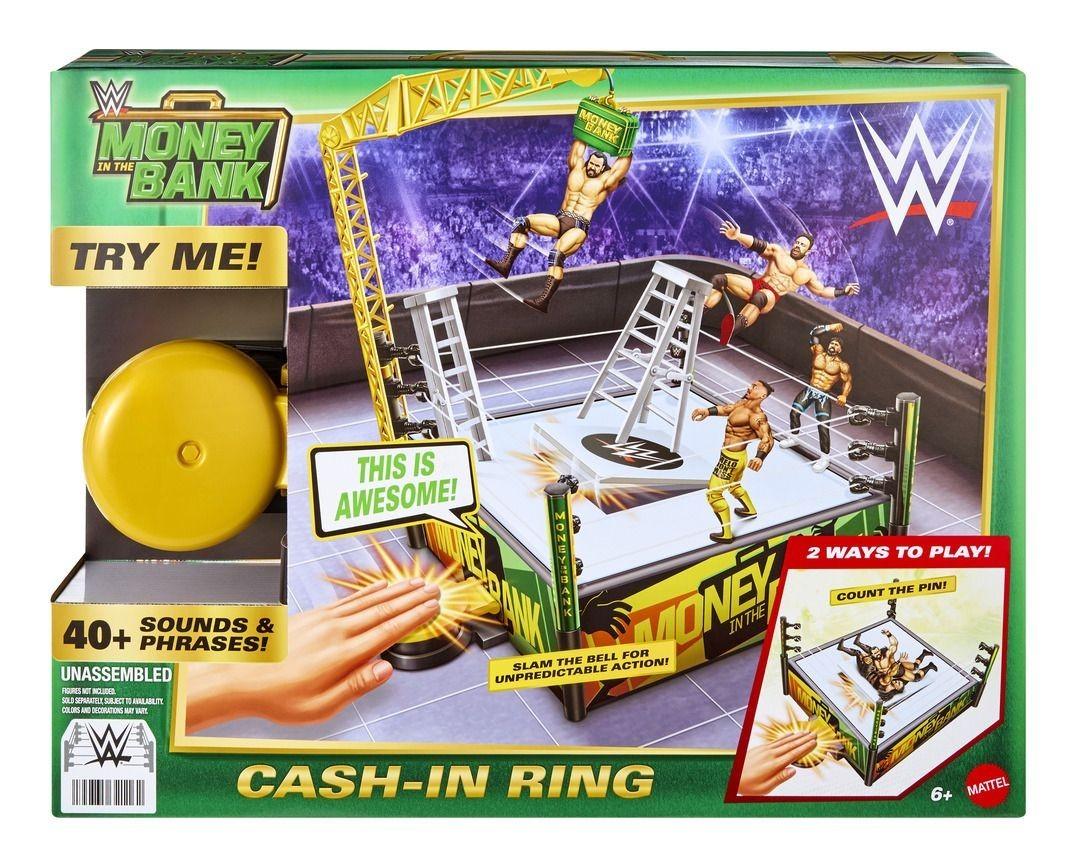 WWE Money In The Bank Cash In Wrestling Ring Playset W/ Accessories 40+ Sounds