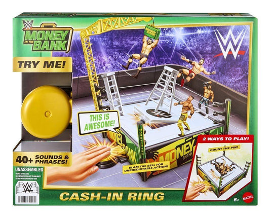 WWE Money In The Bank Cash In Wrestling Ring Playset W/ Accessories 40+ Sounds