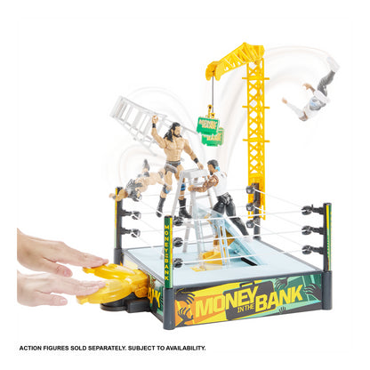 WWE Money In The Bank Cash In Wrestling Ring Playset W/ Accessories 40+ Sounds