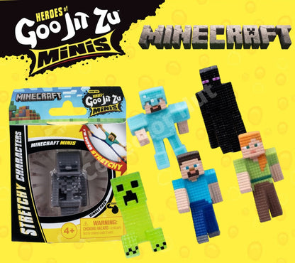 Heroes of Goo Jit Zu Minis Minecraft Stretchy Sensory Toys to Collect!