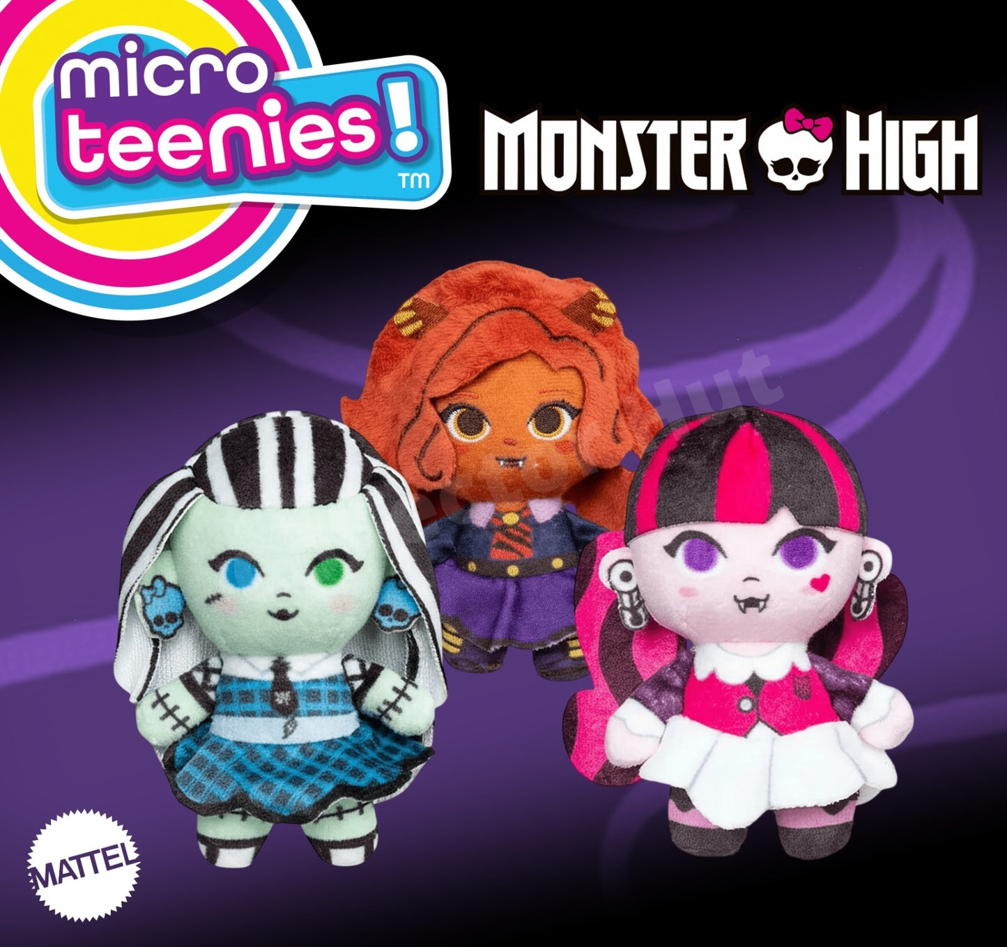 Micro Teenies Monster High Mini Plush Toys Frankie Draculaura Clawdeen Mattel