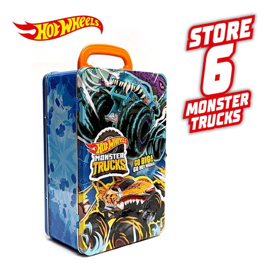 Hot Wheels Monster Trucks Tin Storage Case for 6 Trucks