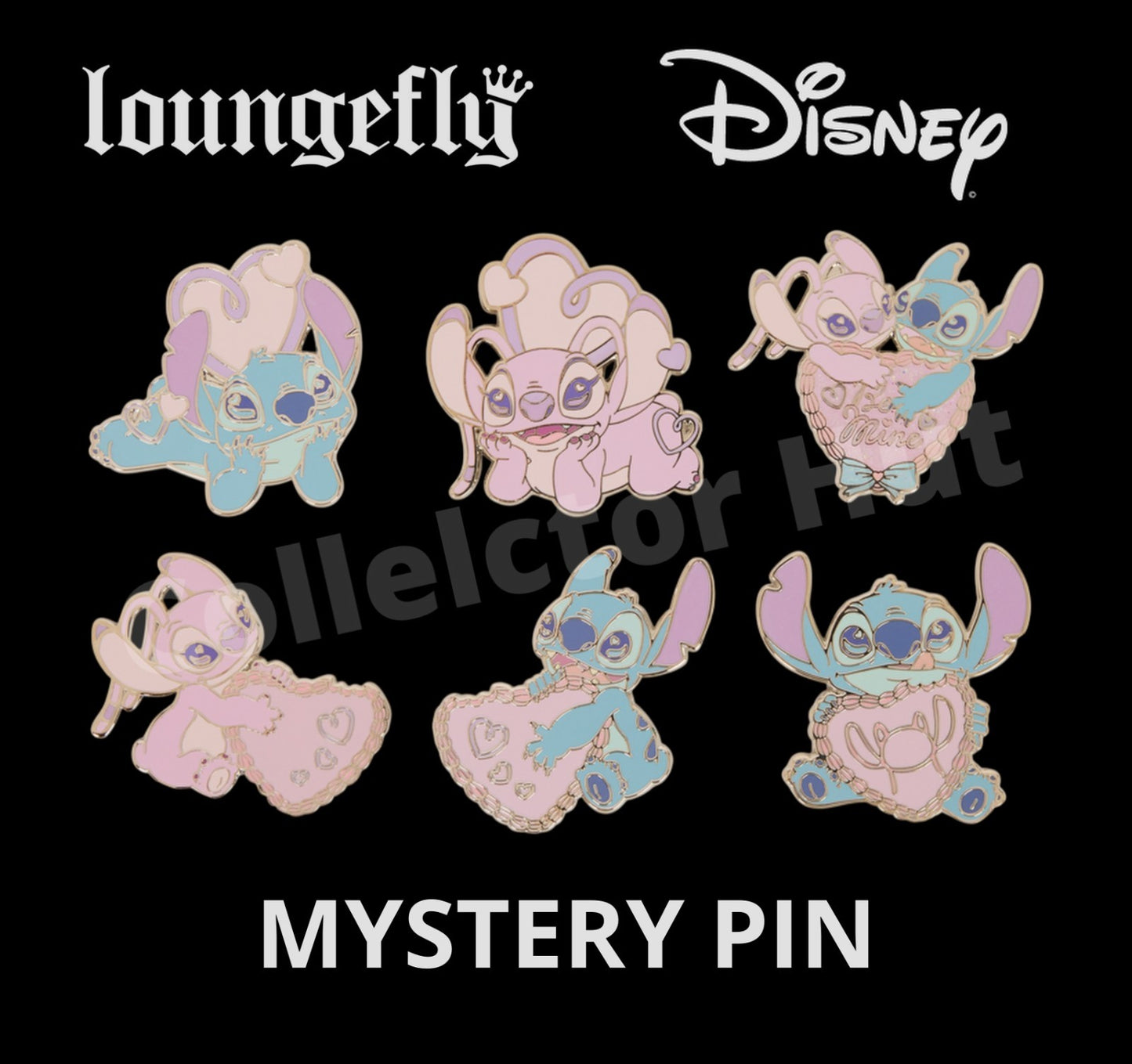 Disney Lilo and Stitch angel hearts mystery loungefly pin