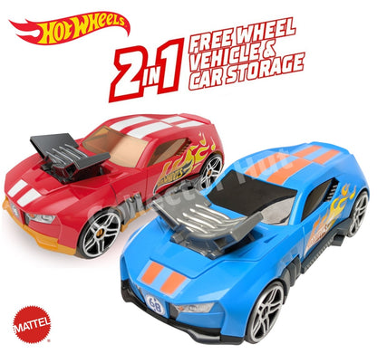 Hot Wheels Car 2-in-1 Freewheel Race Car Storage Case for 15 Car Models OFFICIAL