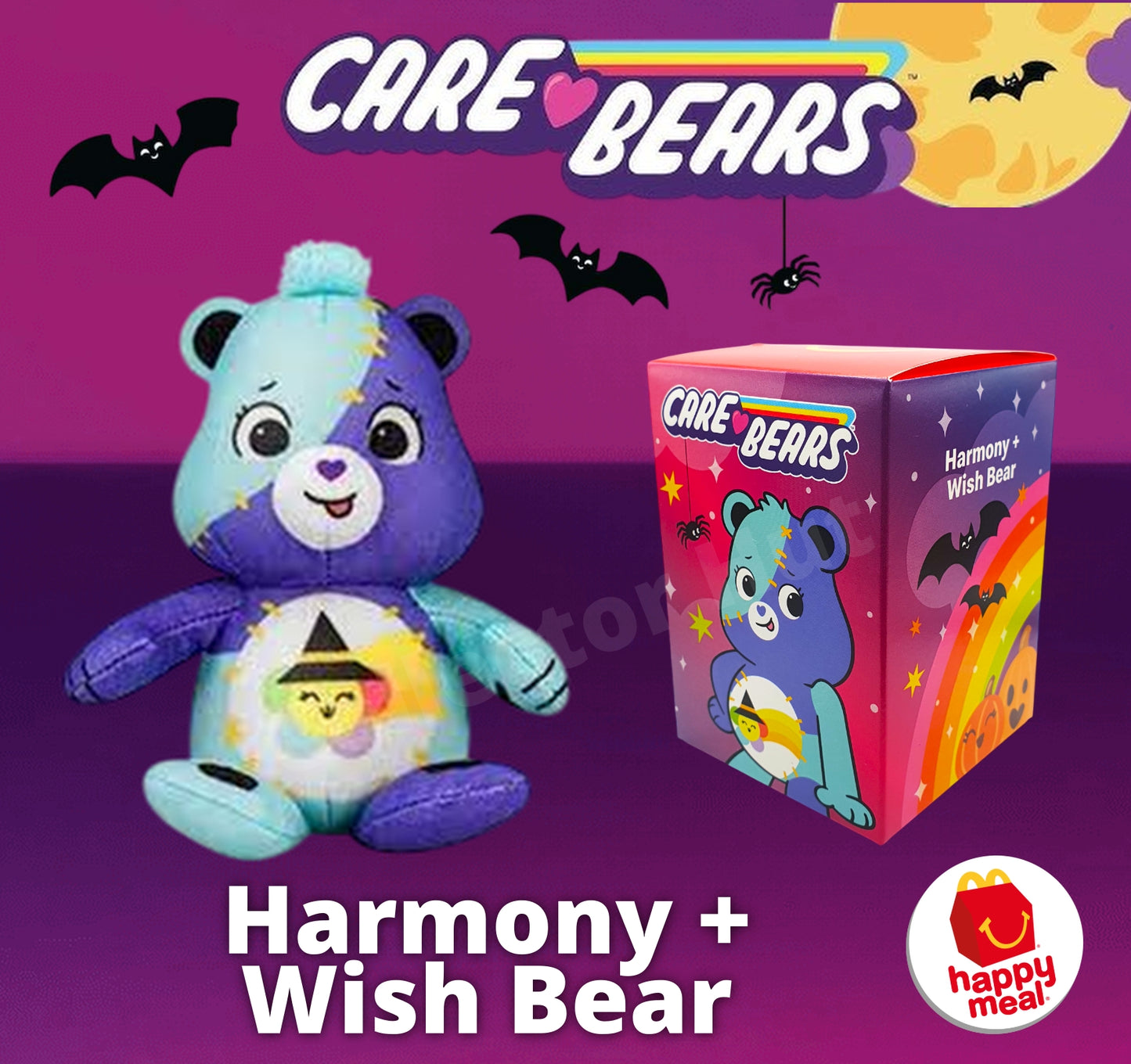 McDonalds Happy Meal 2025 HALLOWEEN CARE BEARS Plush Soft Toys