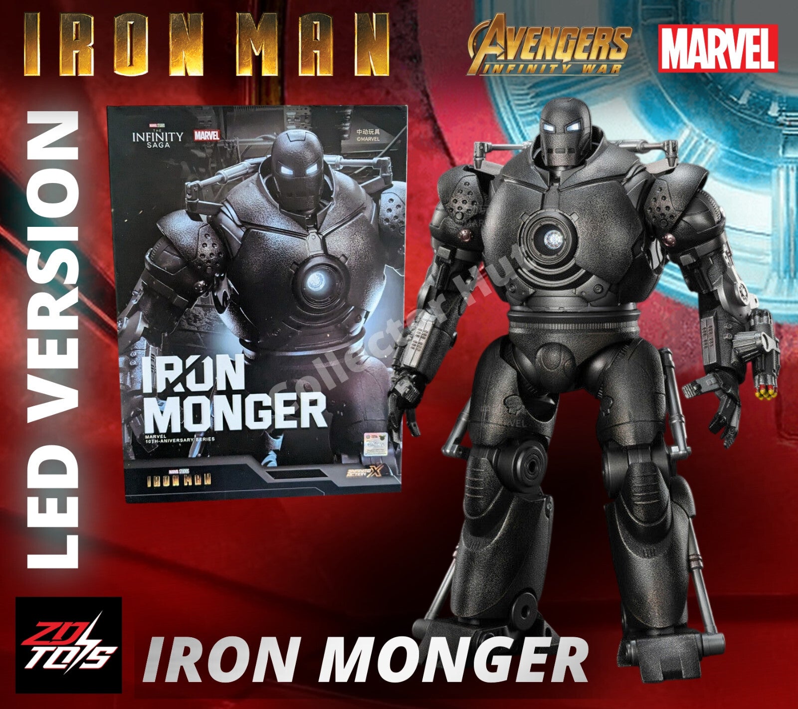 Iron Man Marvel Action Figures 1:10 Scale Avengers Infinity Saga LED VERSION