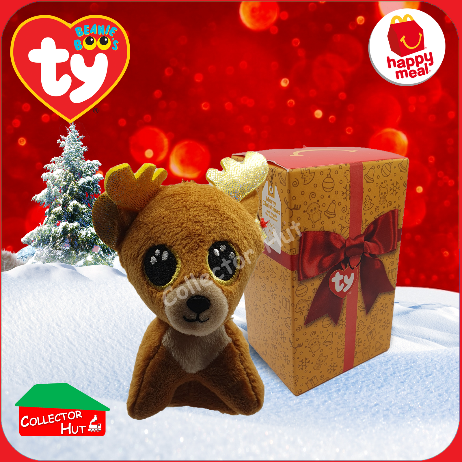 McDonald's Happy Meal 2021 Festive Christmas TY Beanie Boo Plush Toys