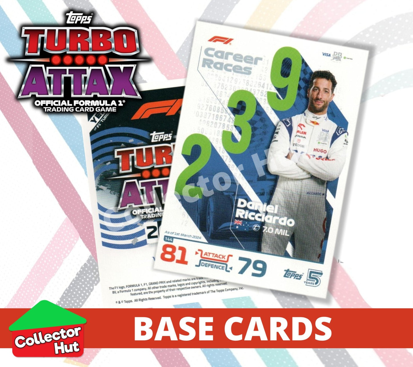 Topps Turbo Attax Formula 1 F1 2024 #1-166 Base Cards YOU CHOOSE