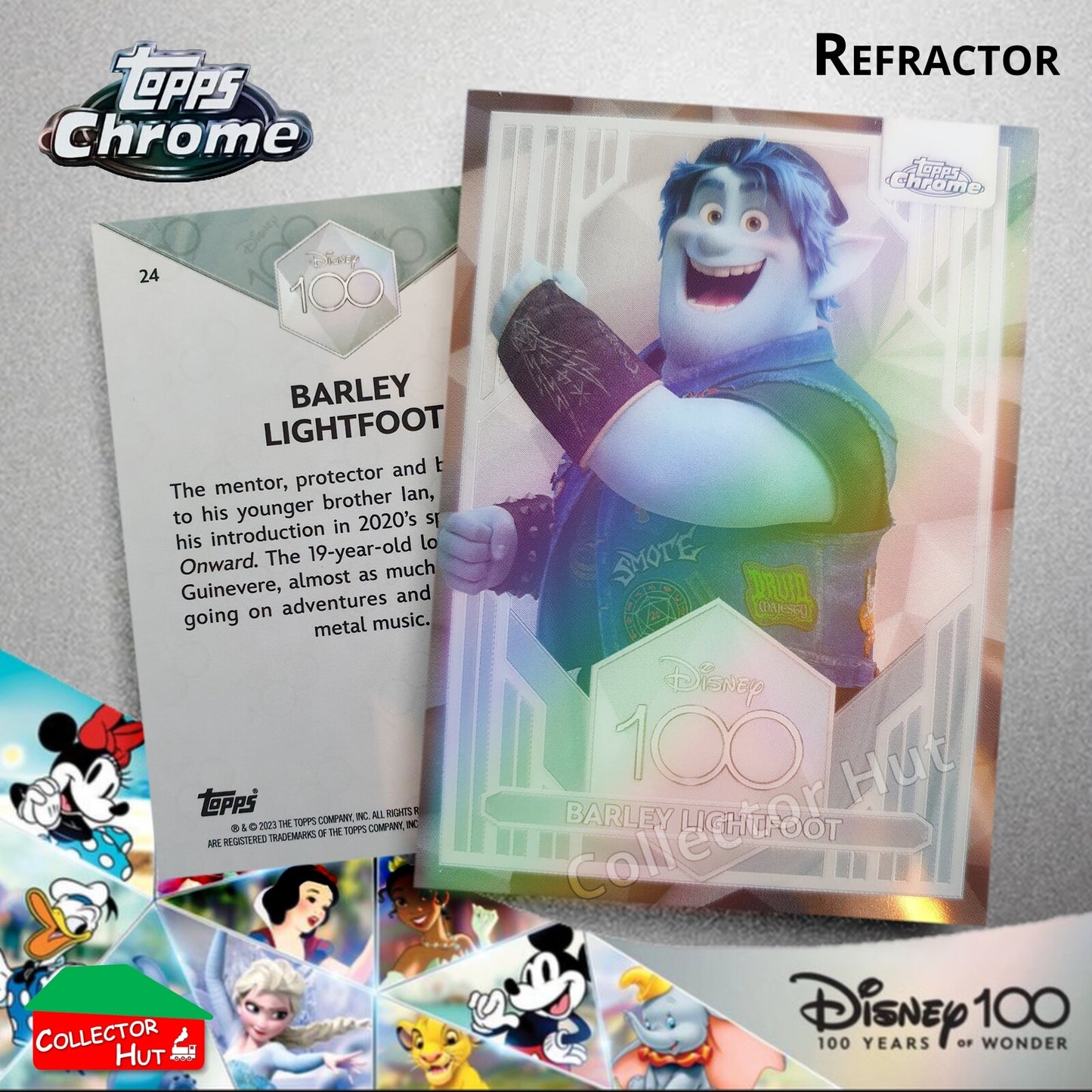 Disney 100 Topps Chrome 2023 REFRACTOR Cards 1-100 Pick Singles