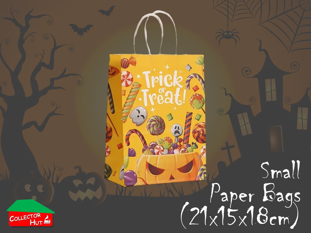 Halloween Bags Novelty Trick or Treat (21x15x8cm) 6 Pack Paper Disposable