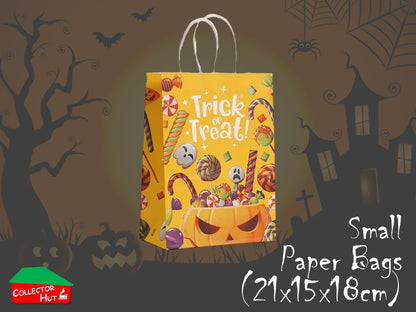 Halloween Bags Novelty Trick or Treat (21x15x8cm) 6 Pack Paper Disposable