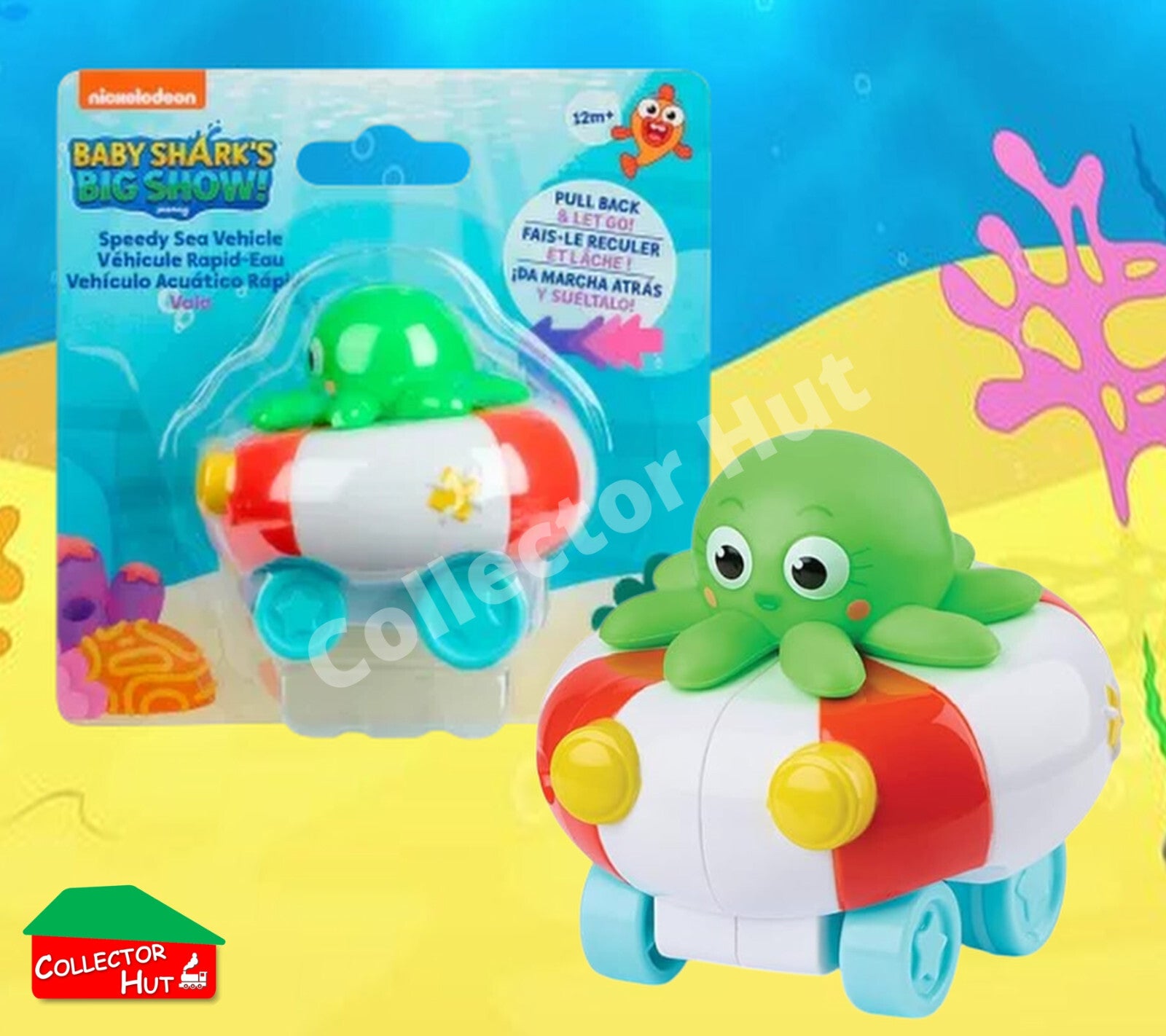 Baby Shark Pull-Back Sea Vehicle Toys Gneuine Nickelodeon Collection