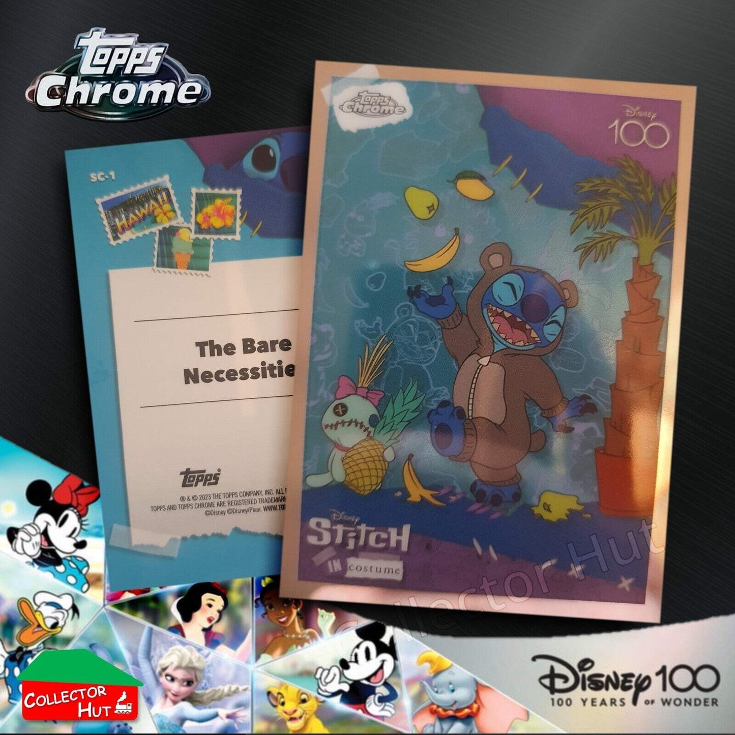 Disney 100 Topps Chrome 2023 RARE CARDS Off the Page Iconic Moments Stitch