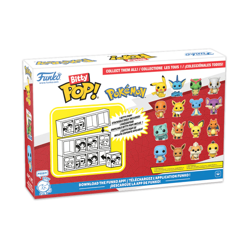 Pokemon Bitty Pop! 4-Pack Pikachu Bulbasaur Charmander Squirtle