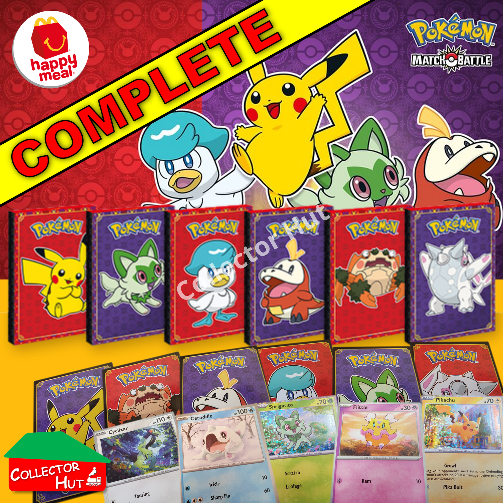 McDonald's Happy Meal 2023 Pokémon Match Battle Complete Card Sets and Boosters