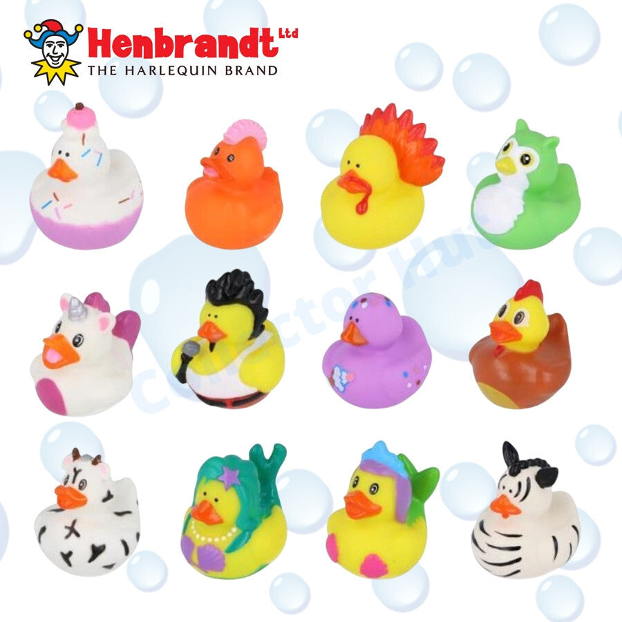 Novelty Rubber Ducks 5cm Assorted Characters Designs Henbrandt