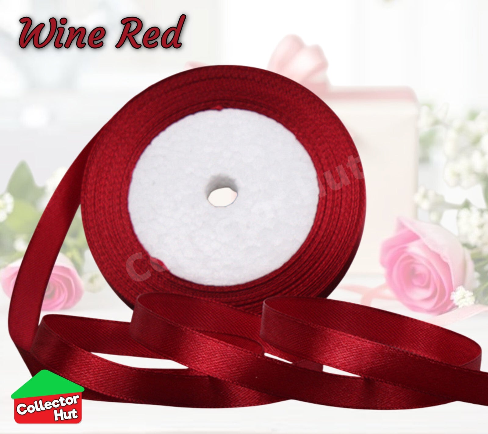Satin Ribbon Roll Double Sided 23m Various Colours Sizes 10mm 15mm Widths