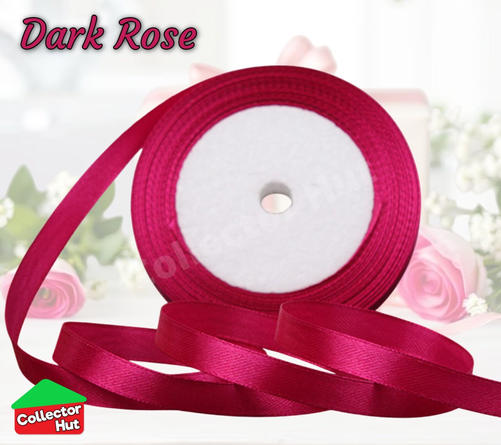 Satin Ribbon Roll Double Sided 23m Various Colours Sizes 10mm 15mm Widths