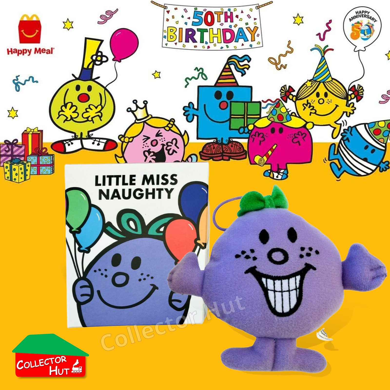 McDonalds Happy Meal Mr Men Little Miss 2024 & 2021 50th Anniversary Plush Toys