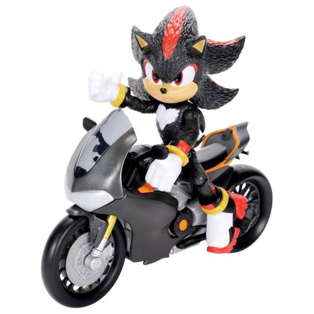 Sonic 3 Movie Shadow with Motorcycle 5" Playset Figure Officially Licensed