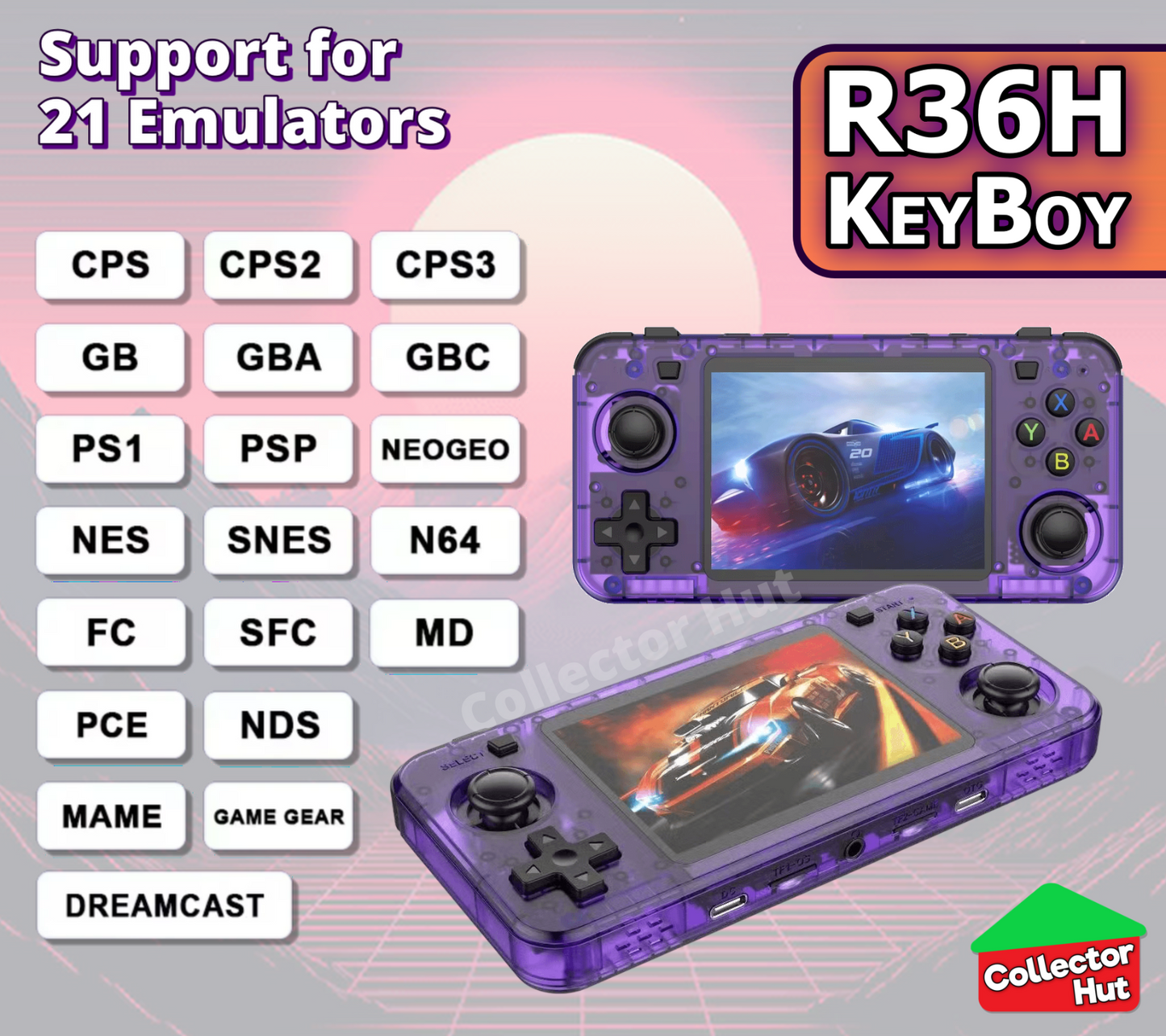 R36H KeyBoy Retro Handheld Games Emulator Console Wide Version