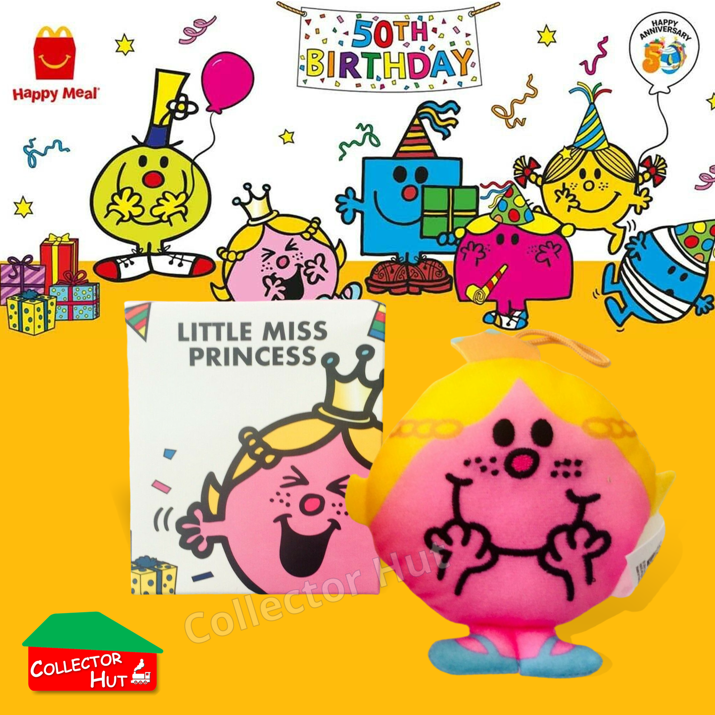 McDonalds Happy Meal Mr Men Little Miss 2024 & 2021 50th Anniversary Plush Toys
