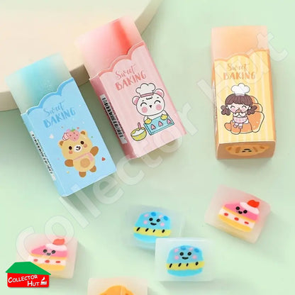 Novelty Sandwich Erasers 3pcs 5pcs 6pcs School Gift Party Bag Stocking Fillers