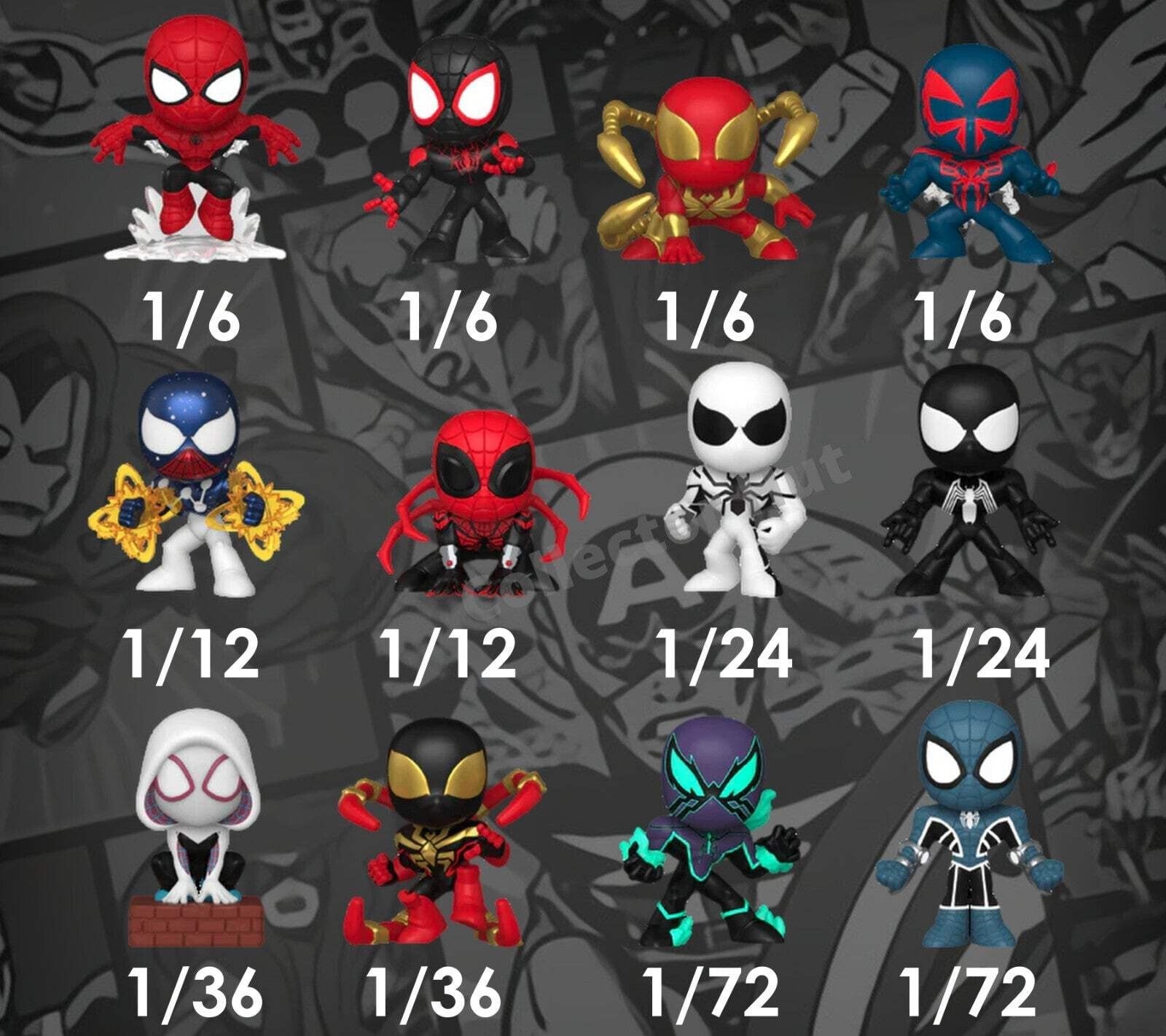 Funko Marvel Spider-Man Mini Mystery Bobblehead Figures