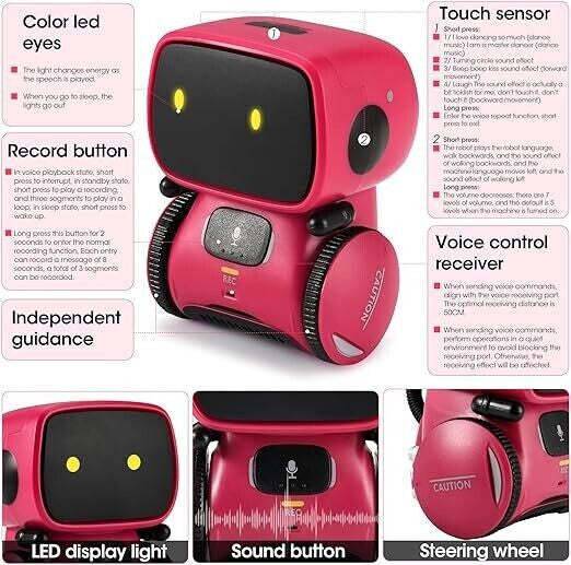 Interactive Smart Robot Kids Toy Voice & Touch Control Dancing Talking Pet Gift