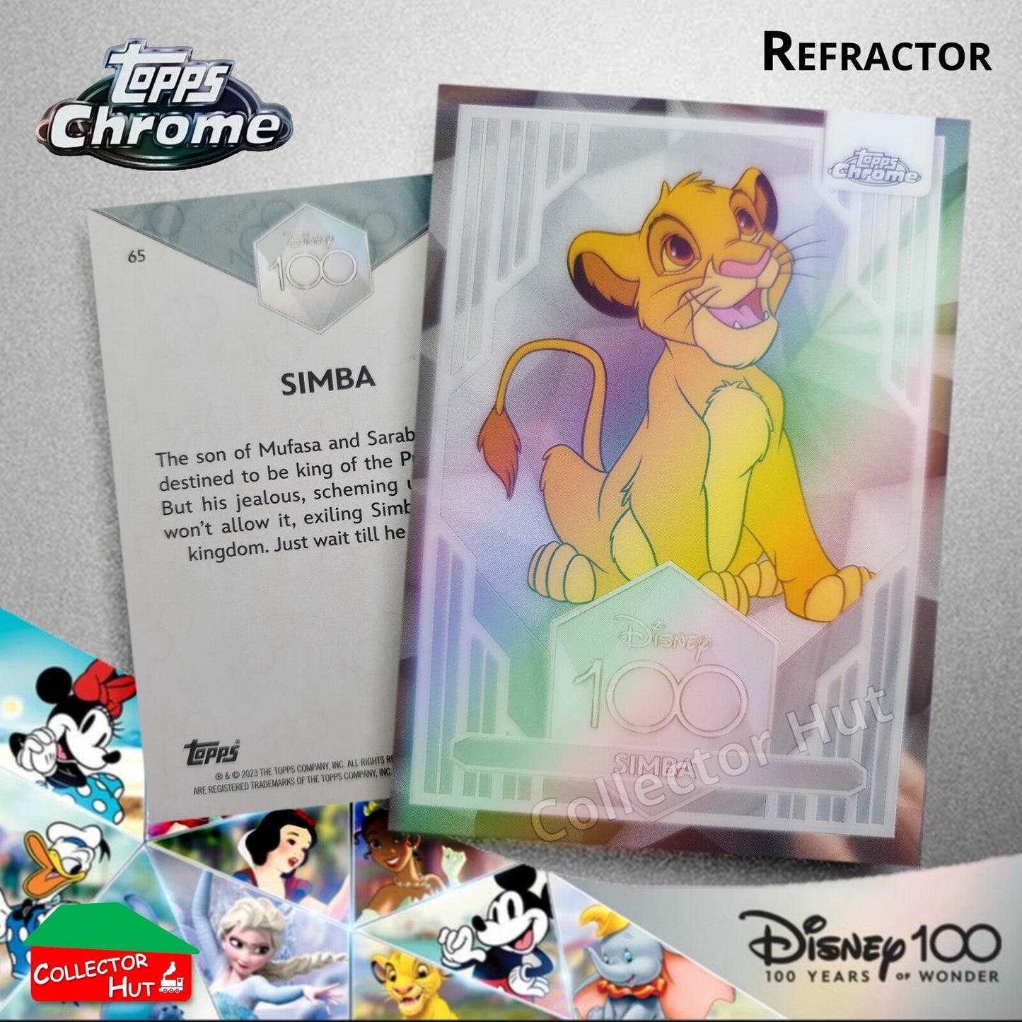 Disney 100 Topps Chrome 2023 REFRACTOR Cards 1-100 Pick Singles