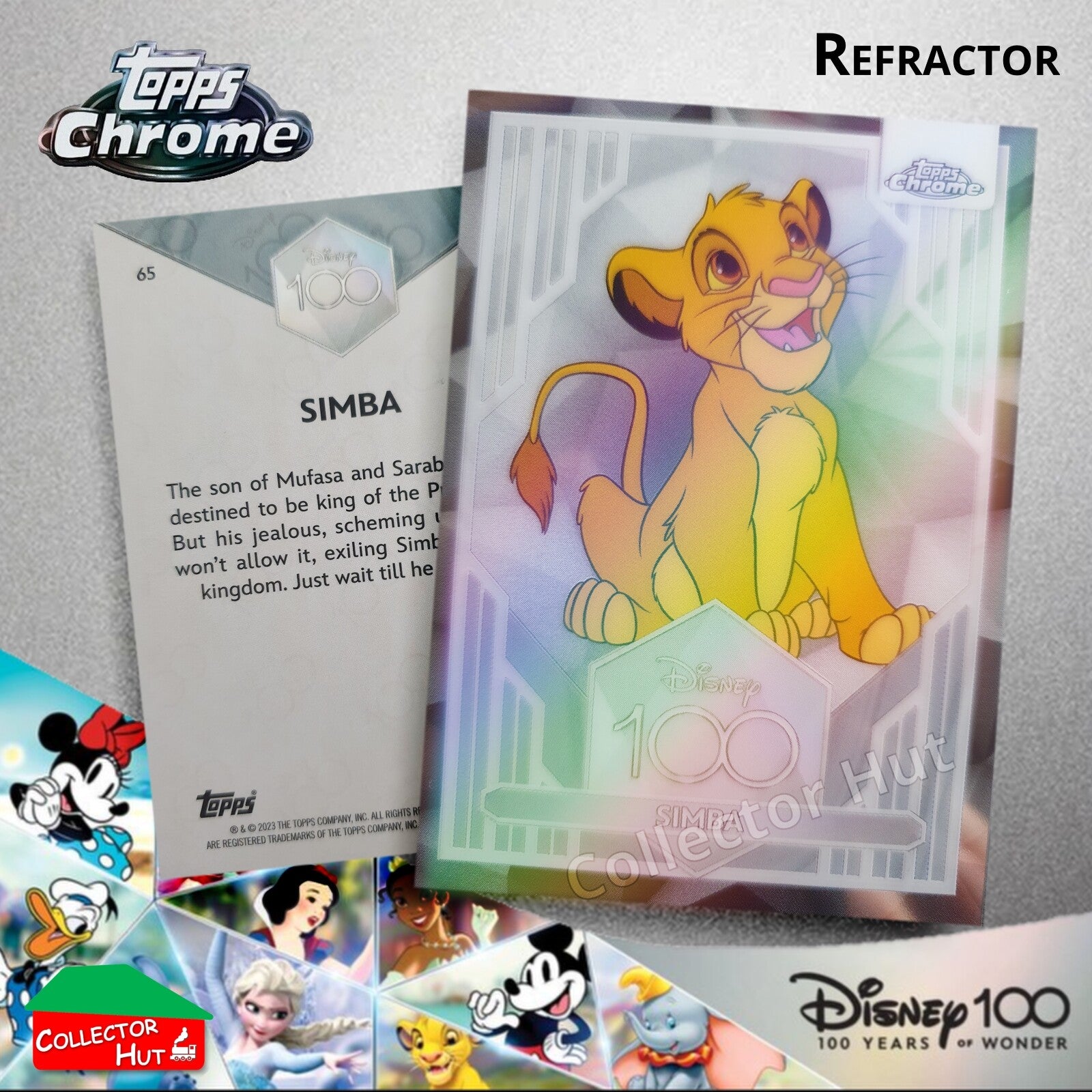 Disney 100 Topps Chrome 2023 REFRACTOR Cards 1-100 Pick Singles