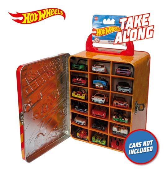 Hot Wheels Die Cast Tin Storage Carry Case for 18 Cars OFFICIAL BRAND