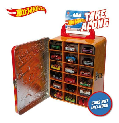 Hot Wheels Die Cast Tin Storage Carry Case for 18 Cars OFFICIAL BRAND