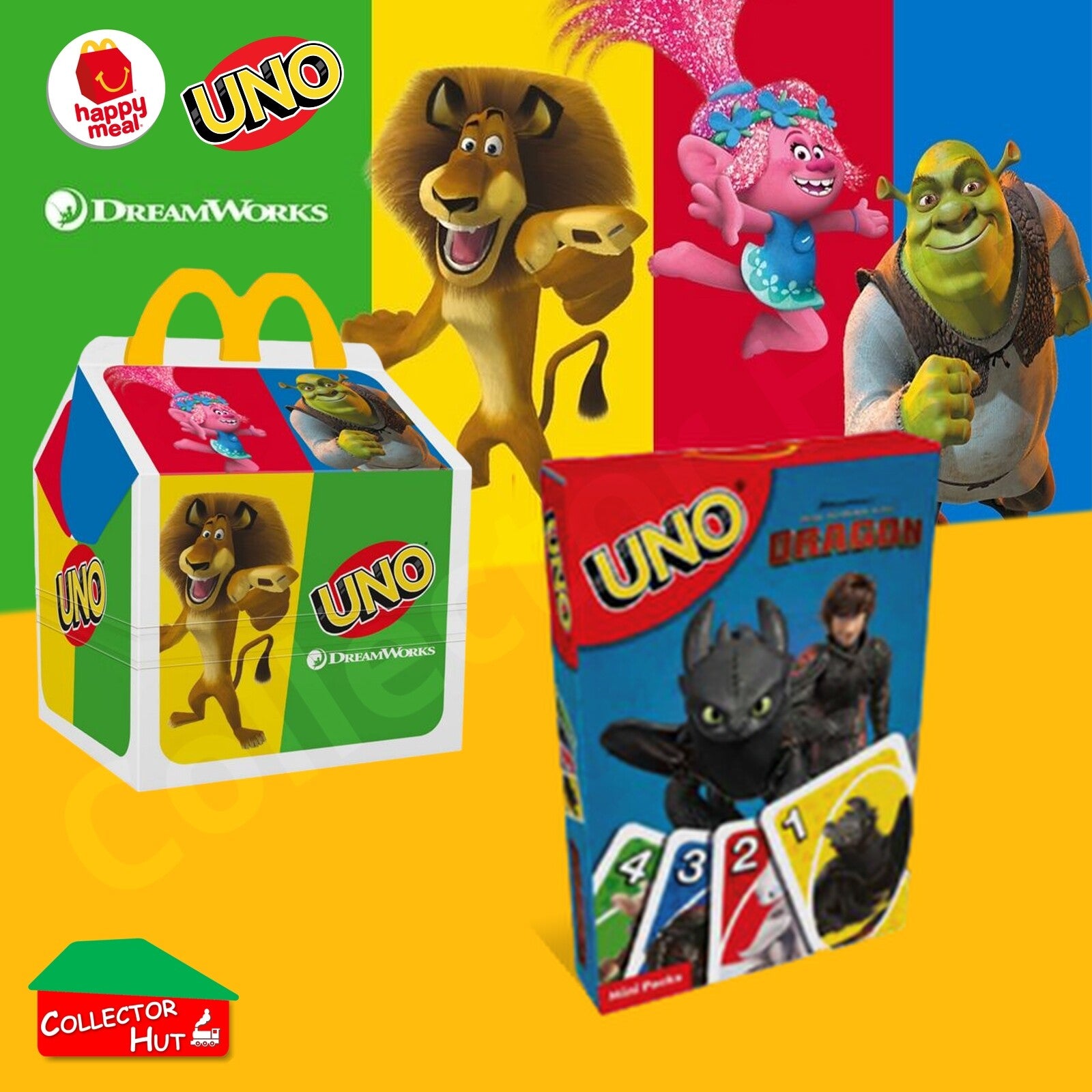 McDonald's Happy Meal Uno Playing Cards Dreamworks Edition