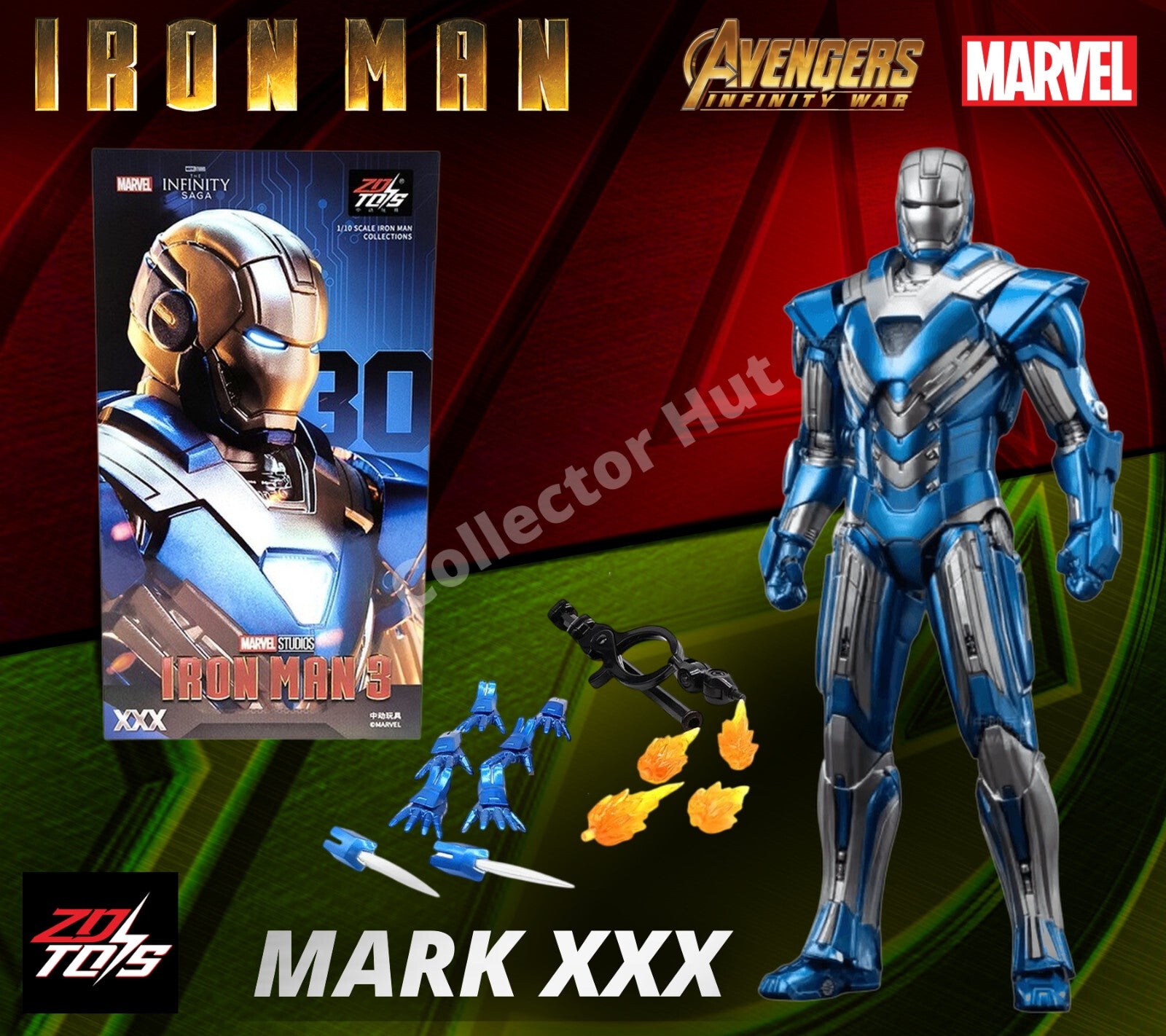 Iron Man Marvel Action Figures 1:10 Scale Avenger Infinity Saga MK 1-85 ZD Toys