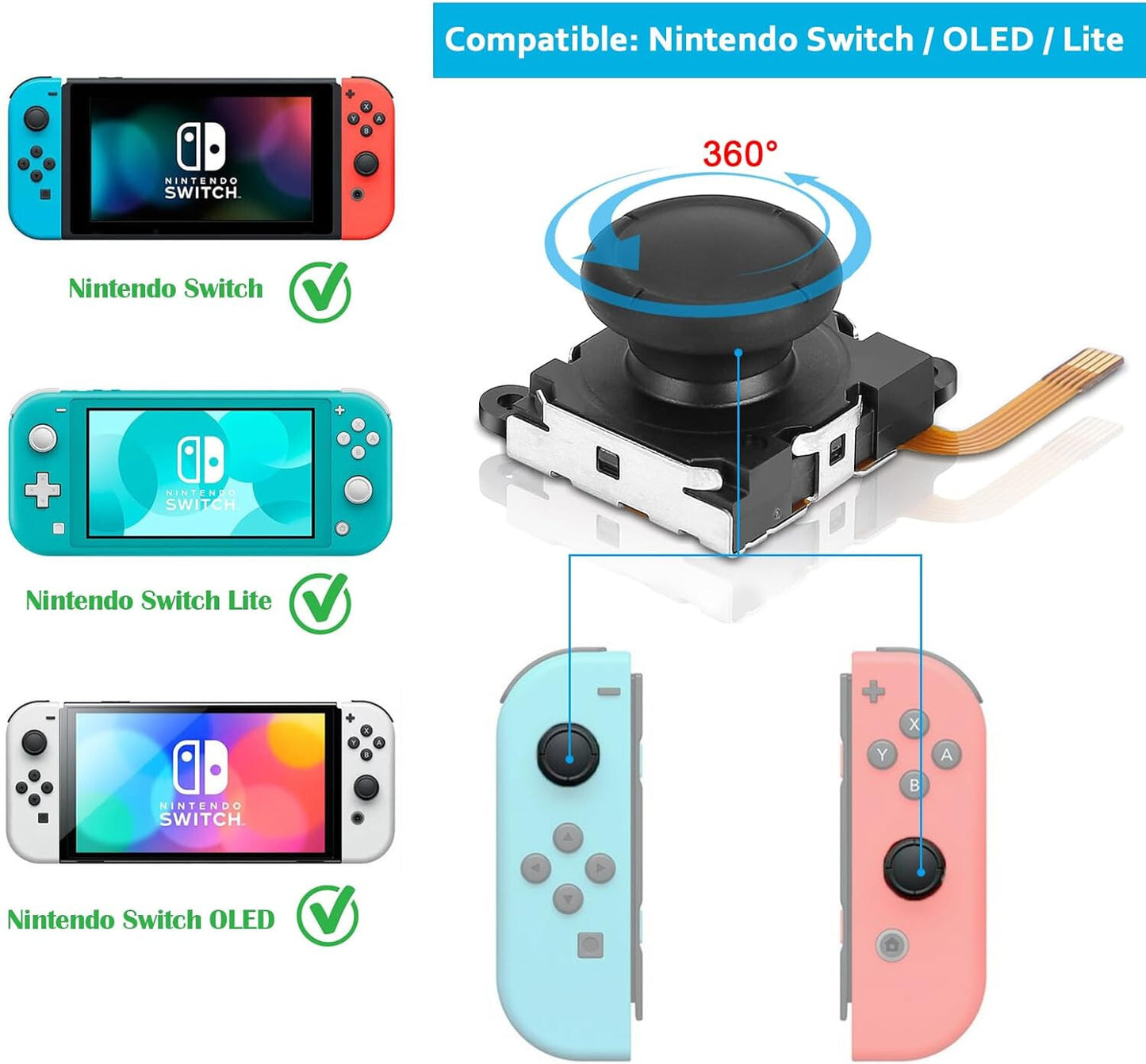 Nintendo Switch R36S Replacement Thumbsticks Hall Effect