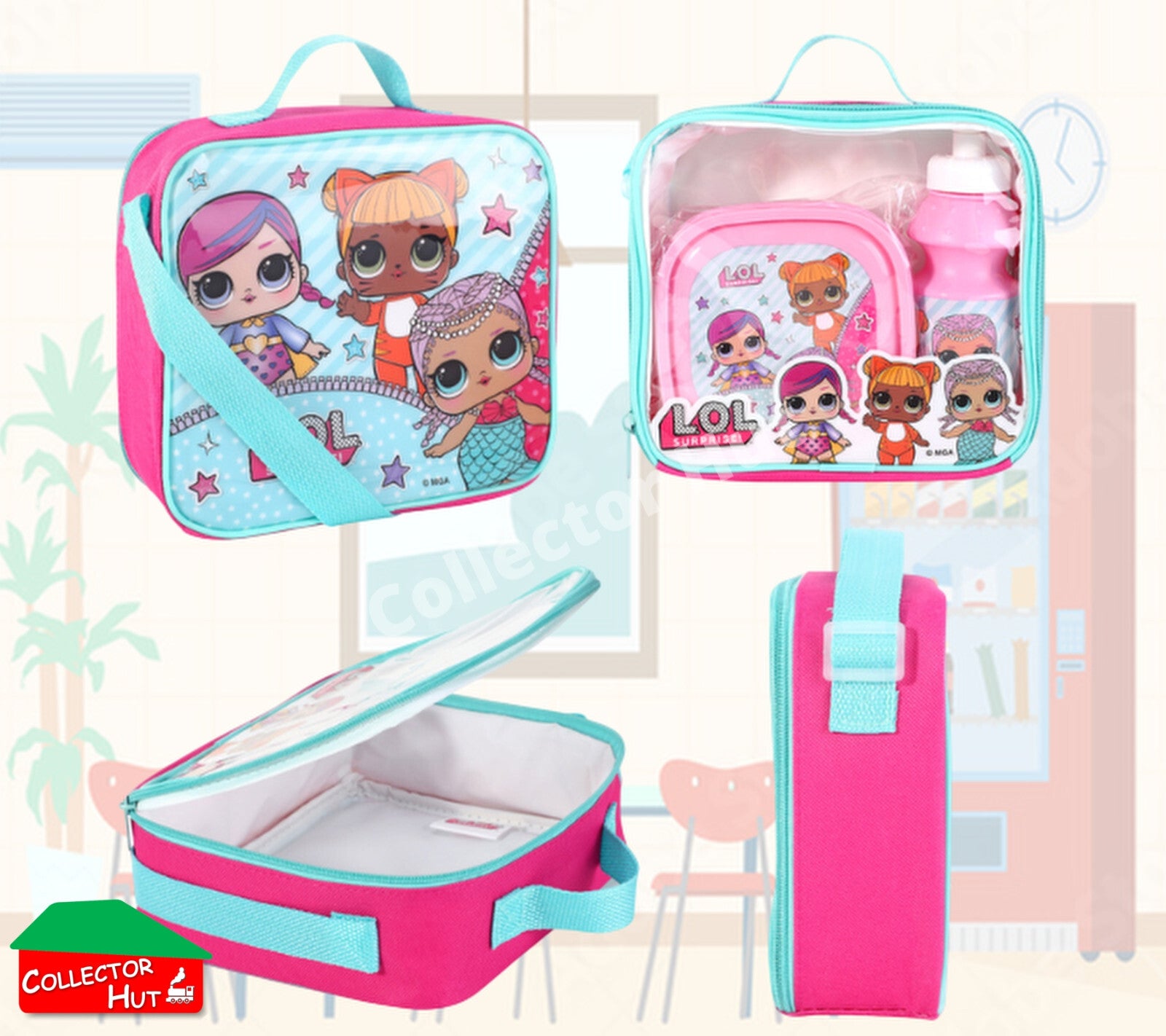 Boys Girls Kids Childrens School Lunch Sets Junior Novelty Character Bag