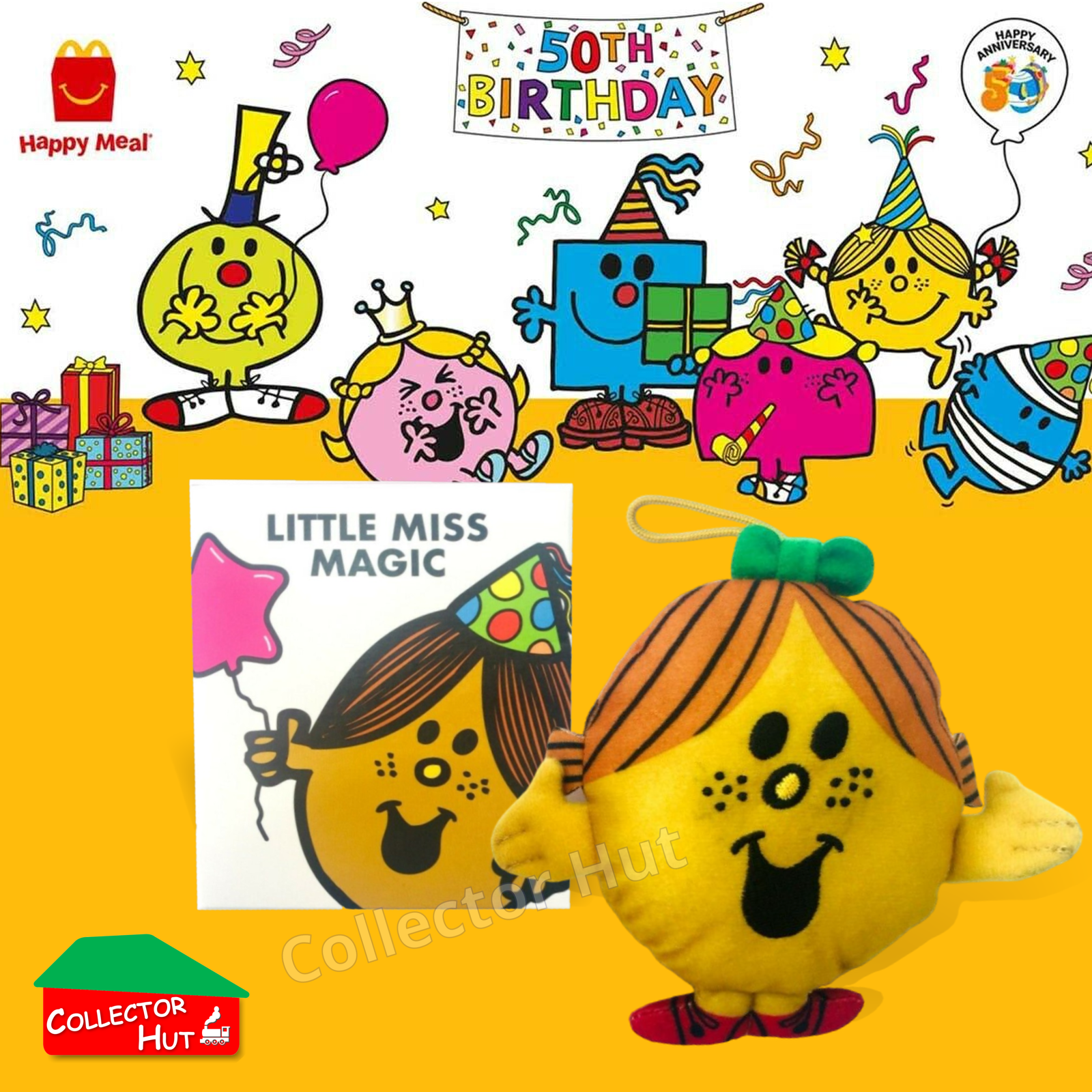 McDonalds Happy Meal Mr Men Little Miss 2024 & 2021 50th Anniversary Plush Toys