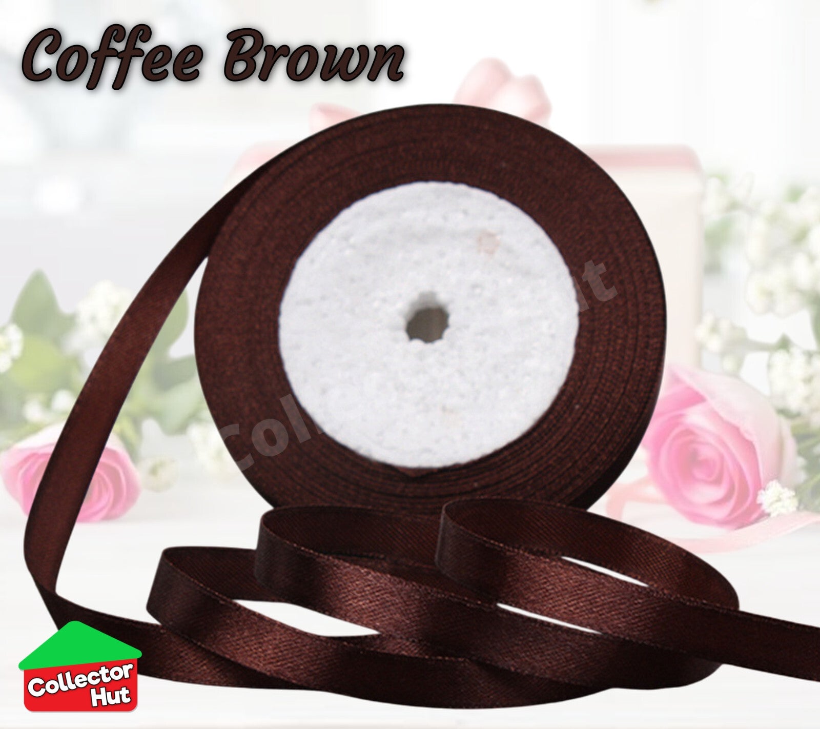 Satin Ribbon Roll Double Sided 23m Various Colours Sizes 10mm 15mm Widths