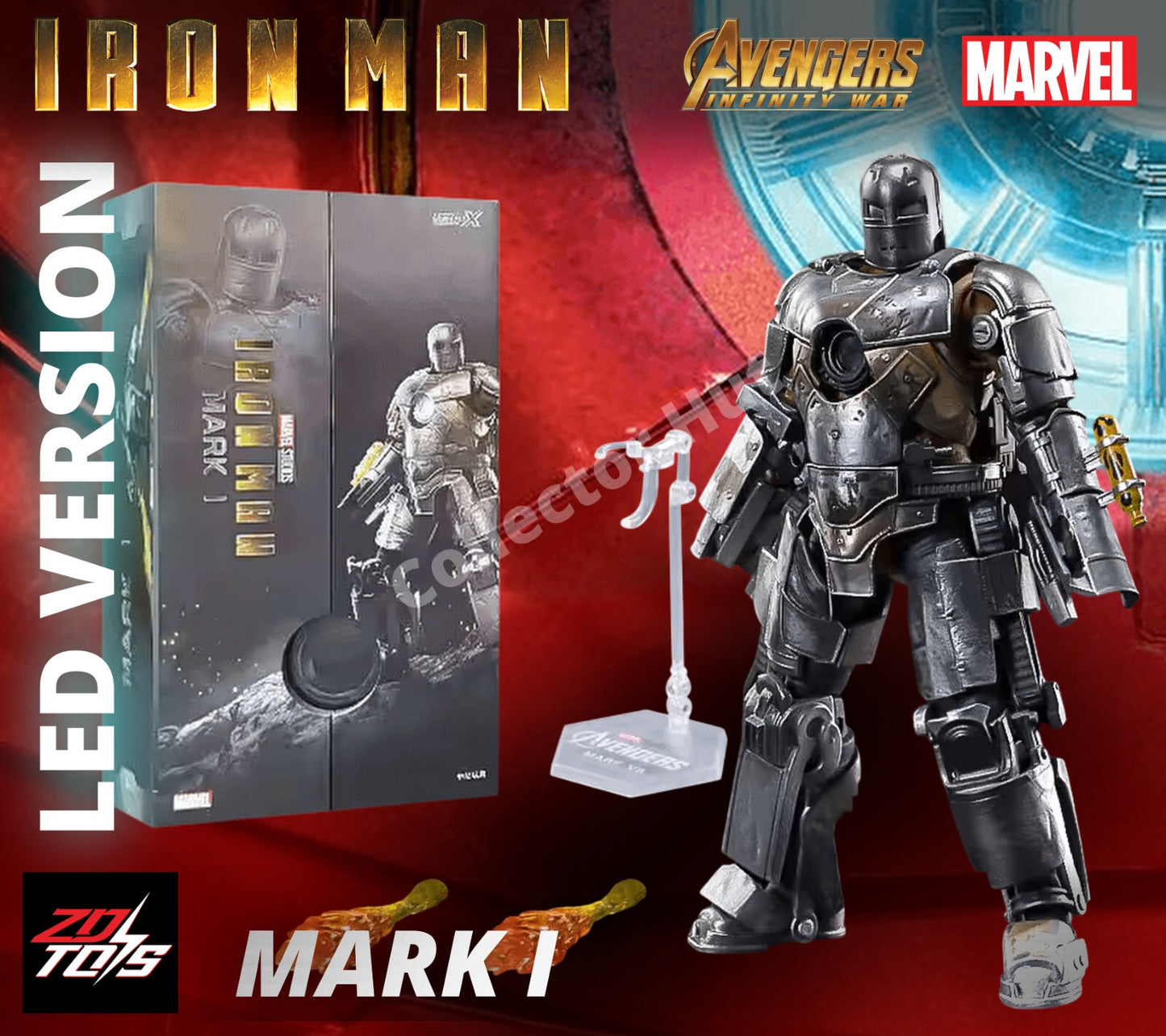 Iron Man Marvel Action Figures 1:10 Scale Avengers Infinity Saga LED VERSION