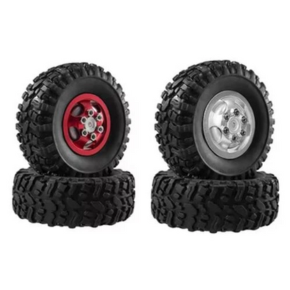 RC Model Wheels Tyres 5mm Hub 68mm x 24mm 50g ALLOY 4pcs Set Car Truck MN82