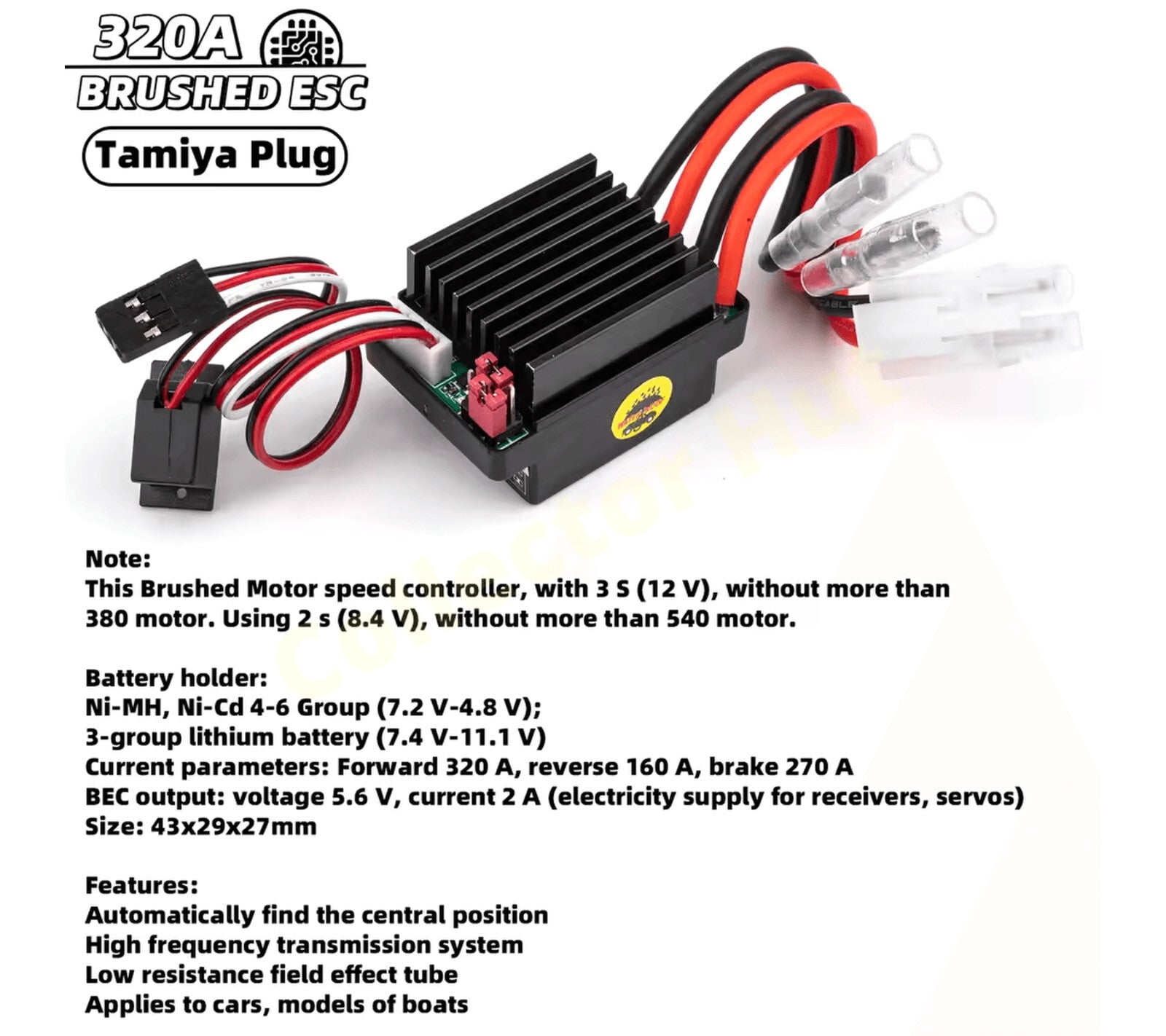 TLTAN 550 RC Motor ESC Module Titan Compatible 2S 3S 60A 320A 6.4V 7.4V 11.1V