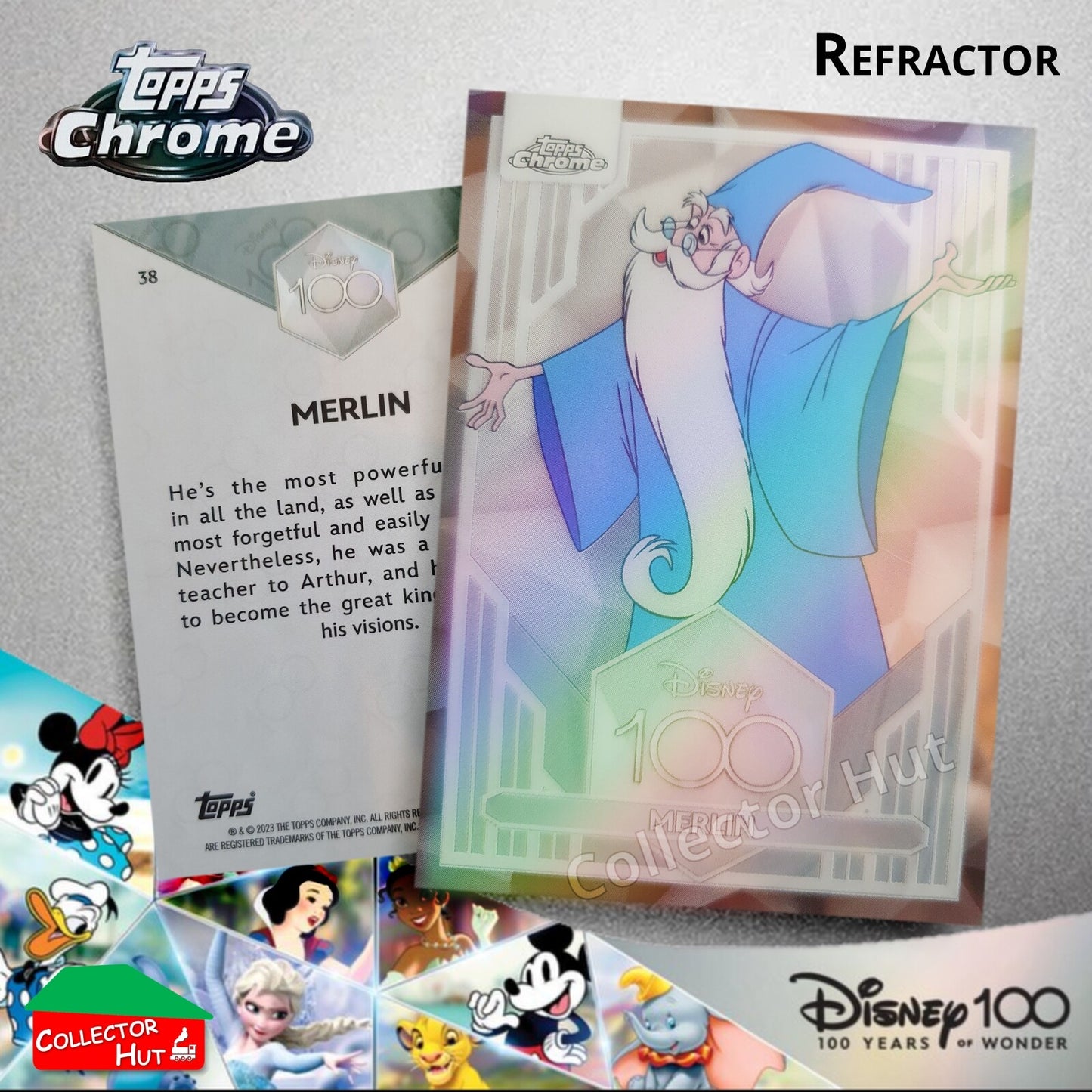 Disney 100 Topps Chrome 2023 REFRACTOR Cards 1-100 Pick Singles
