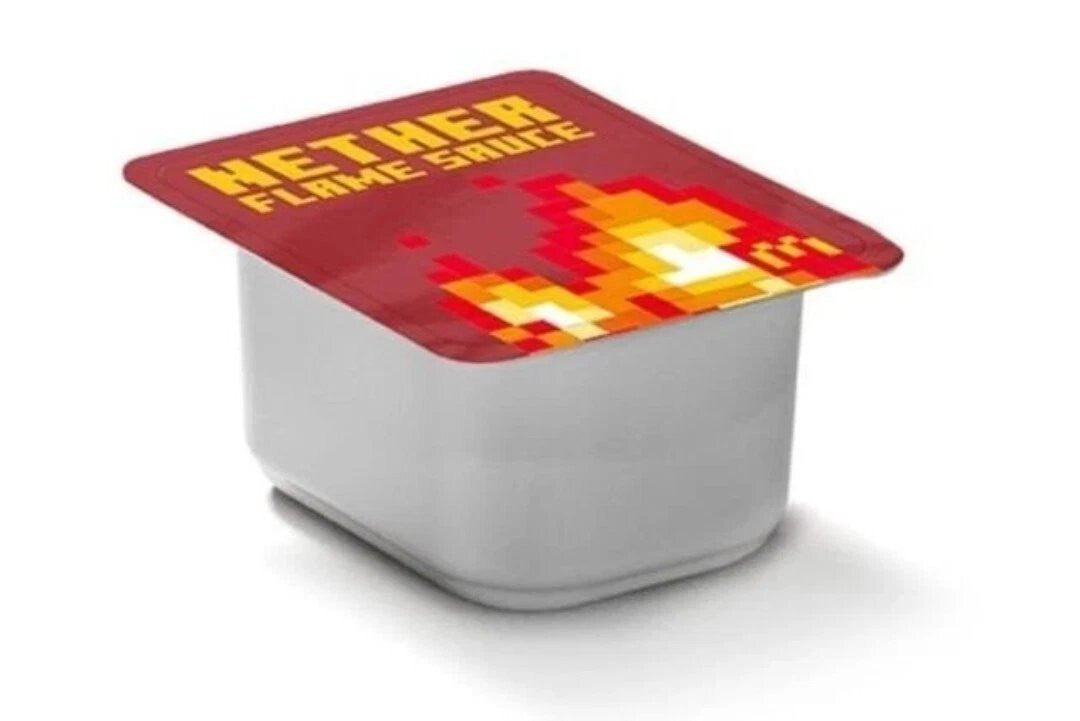 Minecraft 2025 McDonald's Limited Edition Nether Flame Sauce 25ml 4pcs