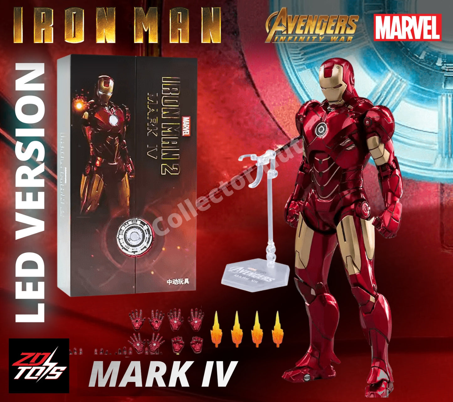 Iron Man Marvel Action Figures 1:10 Scale Avengers Infinity Saga LED VERSION