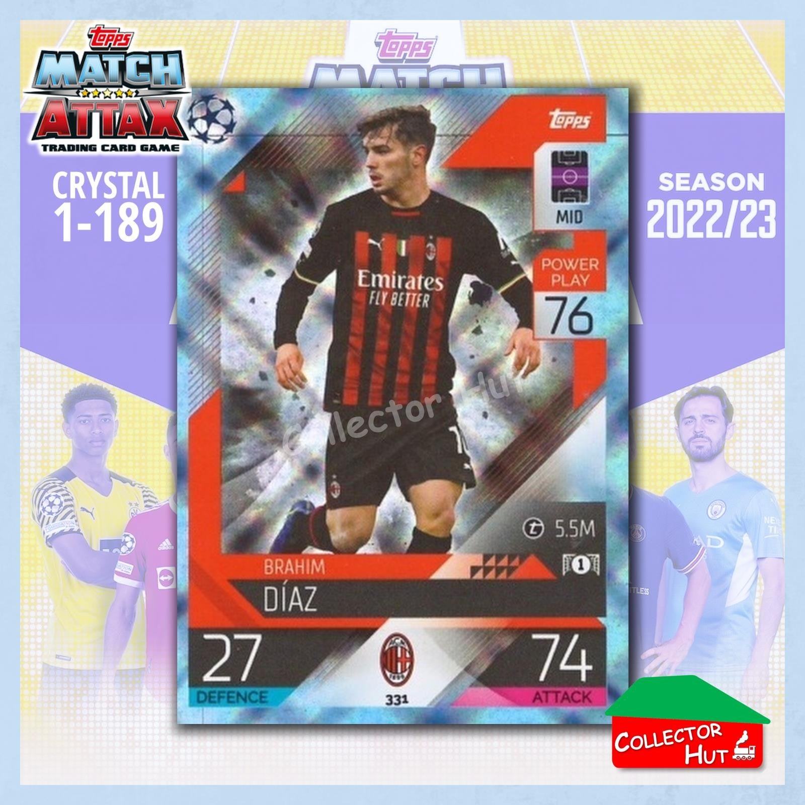 Topps Match Attax Europa Champions League 2022/23 Crystal Parallel Cards 190-387